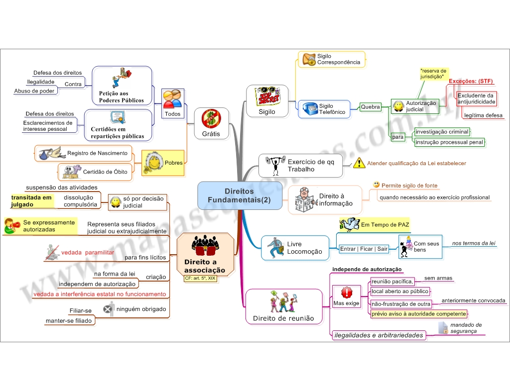 Mapa Mental Direito Constitucional Direitos Fundamentais Mapa Mental