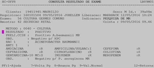 Resumo Um sistema que alerta médicos e demais profissionais de saúde de infectados com Bactéria Multirresistente (BMR) à antibióticos é apresentado.