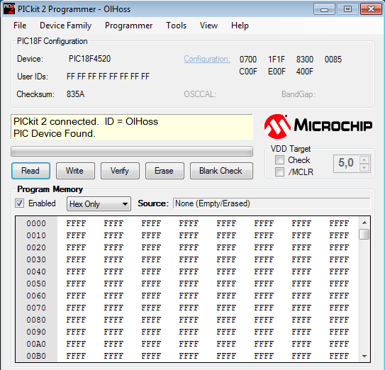 GRAVADOR PICKIT2 O sistema de gravação da P02 é composto por um gravador compatível com o PICKIT2 da microchip, o mesmo está implementado internamente e faz o procedimento de gravação via porta USB.