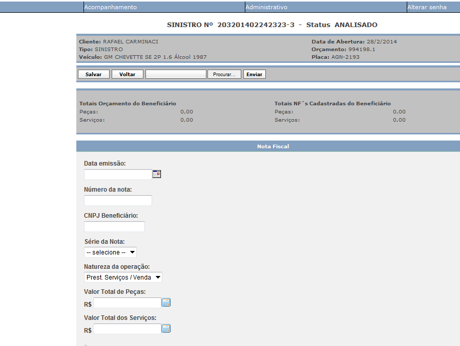 CADASTRANDO A NOTA 9. No menu lateral clique na opção Notas Fiscais.