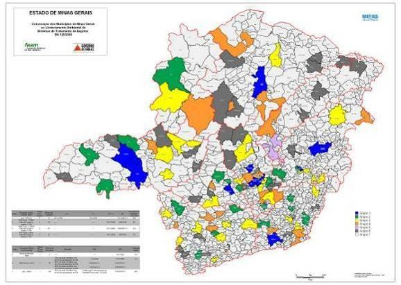 Figura 1 Mapa Ilustrativo da DN s 96/06 e 128/2008, que convocou os municípios ao licenciamento e prorrogou os prazos para regularização, respectivamente.