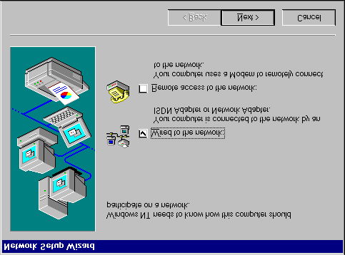 3. É visualizada uma mensagem que indica que o módulo de rede do Windows NT não está instalado. Seleccione Yes para instalar o suporte de rede.