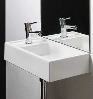 40 un 1738600040T F5 lavatório de pousar e suspender com 1 furo, topo countertop and wall-hung basin with 1 hole to