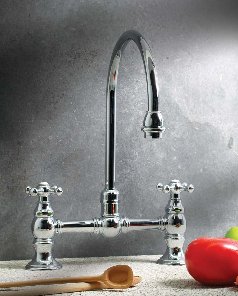 Edwardian 354 205 32607EDQxxx (Q/F) misturadora de cozinha com bica giratória 2 holes wall kitchen mixer with swivel spout 601 X17 3,4 Kg