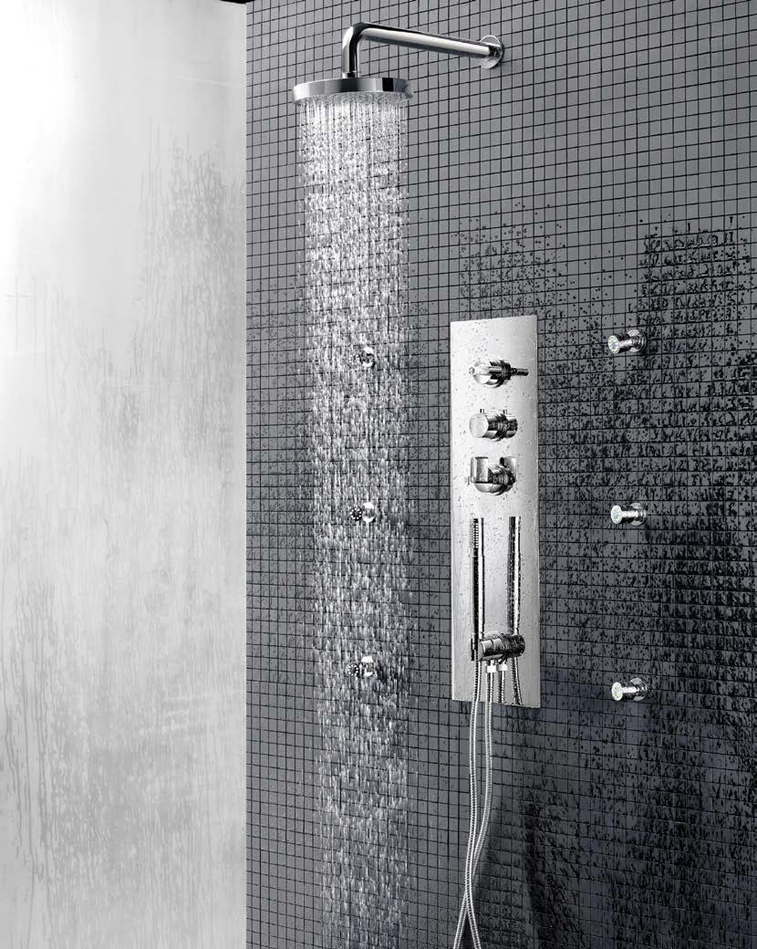 jets thermostatic shower mixer 3 outlets with: hand shower; showerhead and 6 body jets 16,5 Kg 717,5 205 35844M3-xxx 3580000 corpo embutido / rough * misturadora termostática embutida, 3 saídas com