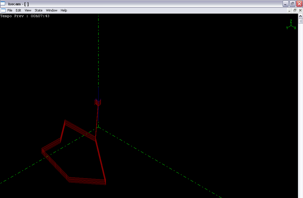 Aplicação ISOCAM Visualização das trajectórias de maquinagem: