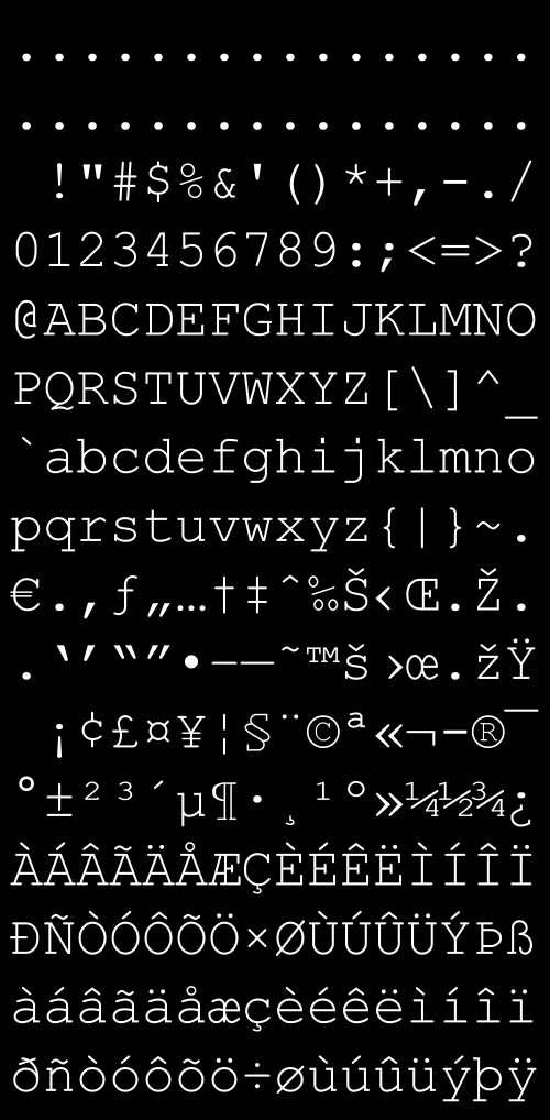 código de largura variável de 1 a 8 bytes Está se tornando padrão hoje em dia char x, y, z; // variáveis de 8-bits sem sinal (0 e 255) A ; // x contém código ASCII para