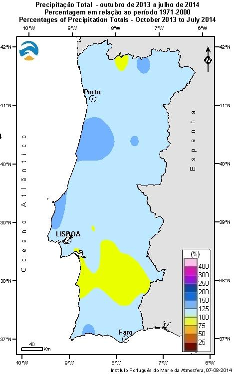 2011 2012 2013 2014 Desvios da temperatura média do ar em relação à normal 1971-2000 (ºC) 3.0 2.0 1.0 0.0-1.0-2.0-3.