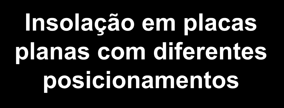 Insolação em placas planas com diferentes posicionamentos