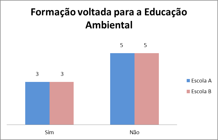 Diante do exposto pode-se observar que a maioria dos professores da Escola A tem um nível de formação melhor do que os educadores da Escola B.