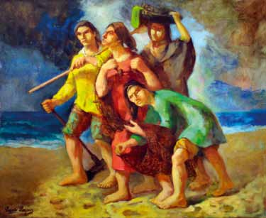 agosto património 23 Regresso do Mar, de Lázaro Lozano Regresso do Mar é uma pintura a óleo sobre tela datada de Junho de 1990, da autoria de Lázaro Bonifácio Lozano (1906-1999).