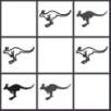 Resposta: alternativa D Na quarta figura, na ordem das alternativas, vemos cinco cangurus pretos e quatro brancos.