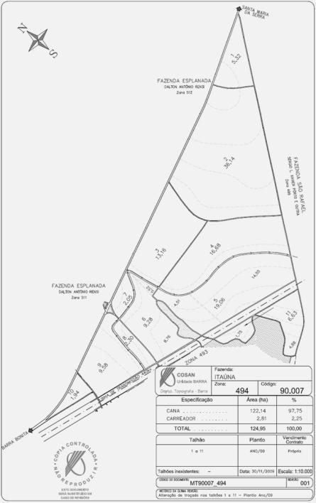 77 3 MATERIAL E MÉTODOS O ensaio de campo ocorreu no segundo semestre de 2011, na Unidade Barra, usina do Grupo Raízen, localizada no município de Barra Bonita, estado de São Paulo.