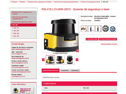 Aí, logo à primeira vista, você encontra visivelmente divididas, precisamente como neste catálogo, todas as informações detalhadas de produto.