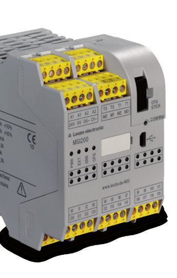 segurança (OSSDs) 4 4 Dimensões 67,5 114,5 112 mm 67,5 114,5 112 mm Tipo de conexão Interfaces Bornes parafusáveis destacáveis, bornes de conexão por mola USB, trilhos de montagem tipo DIN TBUS para