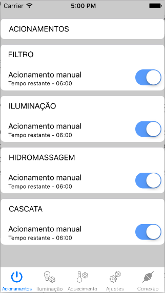 Se o modo de operação selecionado no parâmetro Modo do aquecimento solar for Ligado, a bomba permanecerá acionada por um tempo máximo de 6 horas.