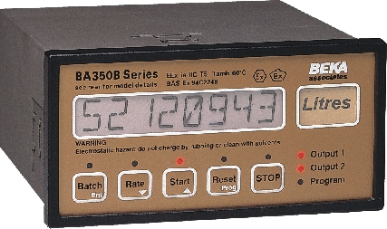 analógico BA350BP e BA350BC Controladores de Batelada - Exi Controle de processos para líquidos e sólidos com totalização da batelada atual do to tal geral da vazão instantânea, através do