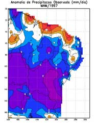 P obs = precipitação observada no mesmo ponto de grade e a barra indica média na área 0 a 19 S/33 a 50 W. 3.