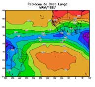 m -2 com centro em 5 S/30 W, na região aonde a ZCIT localiza-se normalmente nesta época do ano, justificando em parte as anomalias negativas de precipitação descritas anteriormente.