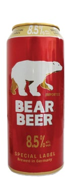 Família: Lager Estilo: American Premium Lager Embalagem: 24 LT x 500ml Graduação Alcoólica: 8,5% COD: 01663 Cerveja Bear Extra Strong DINAMARCA Tipicamente na fabricação destas cervejas de