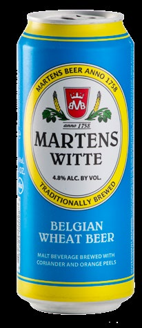 Cerveja Martens Wittie BÉLGICA Uma cerveja a base de trigo, que segue a linha de produção belga. Com adição de semente de coentro e casca de laranja.