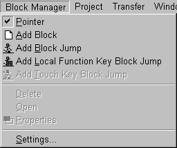 Programação Programar com o software de programação 7 7.4.22 Menu [Block Manager] O menu [Block manager] inclui funções para a programação de blocos.