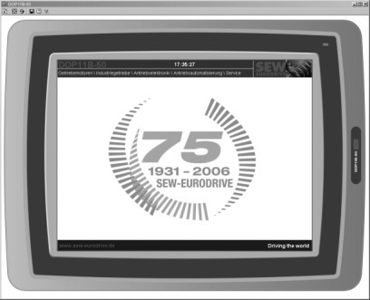 9 Funções de rede e comunicação Serviços de rede O Remote Access Viewer mostra uma imagem da nterface Homem Máquina no monitor do PC.