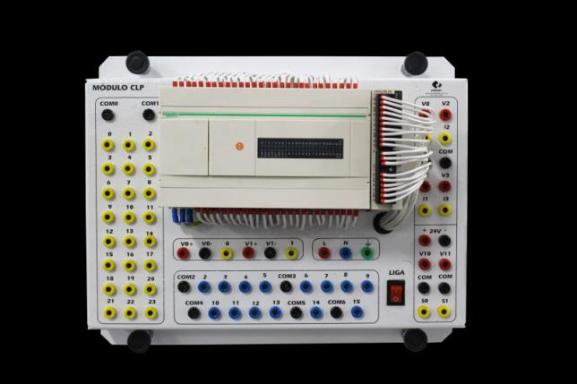 Controlador Lógico Programável (Schneider TM221CE24T + TM3AM6) com as seguintes características mínimas: o 14 Entradas Digitais PNP 24Vcc; o 10 Saídas Digitais; o 04
