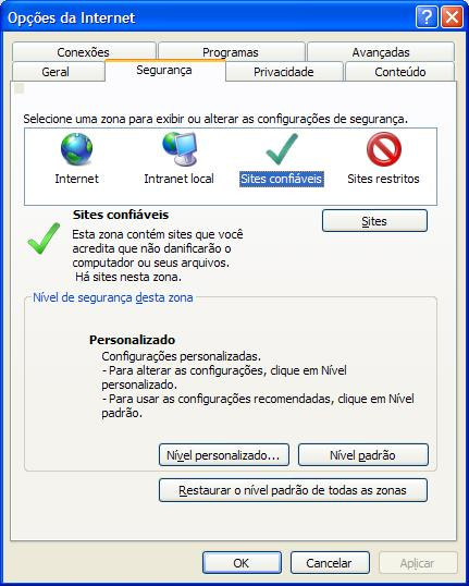 5.3. Download do arquivo não está sendo realizado Para a versão 7 ou superior do Interner Explorer é necessário configurar que o www.mdiweb.com.