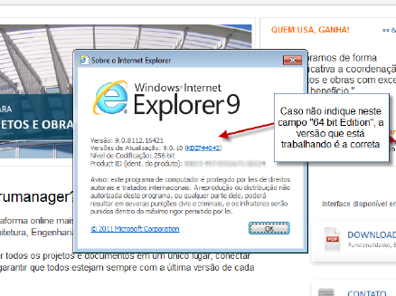 Versão 32bits: Versão 64bits: No caso de ser 64bits, é necessário encontrar em sua máquina a versão 32 bits para