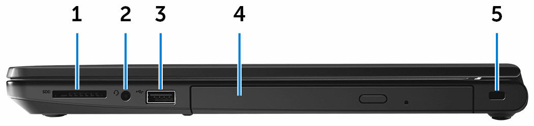 3 Porta HDMI Conecte uma TV ou outro dispositivo com entrada HDMI. Fornece saída de áudio e vídeo. 4 Portas USB 3.
