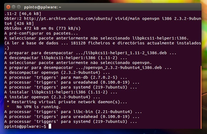 Configurar openvpn em Pplware-Guarda