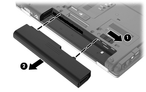 Para remover a bateria: 1. Vire o computador de cabeça para baixo em uma superfície plana, com o compartimento da bateria voltado em sua direção. 2.