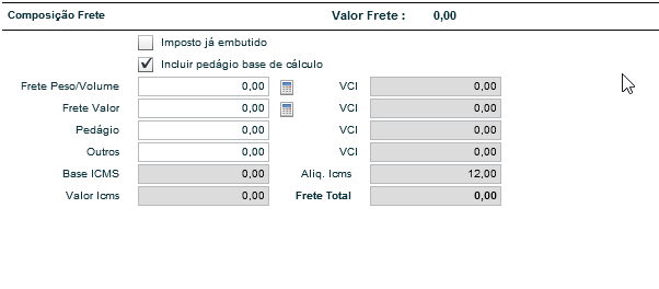 COMPOSIÇÃO DE FRETE Para editar a composição de frete siga os passos abaixo; 1.