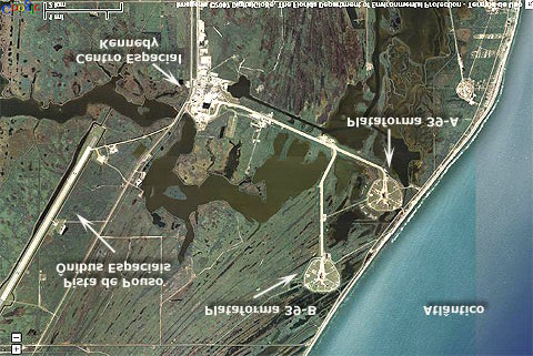 Uma das instalações de lançamento do Centro Espacial Kennedy, o Complexo de Lançamento 39-A, está