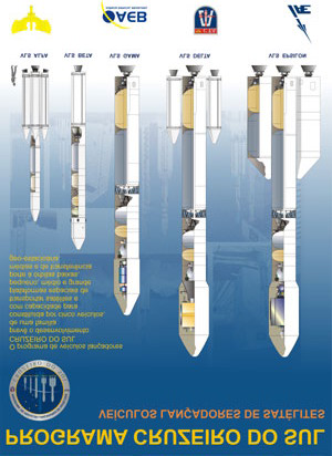 A família de 5 veículos lançadores será composta pelos foguetes: Alfa, Beta, Gama,