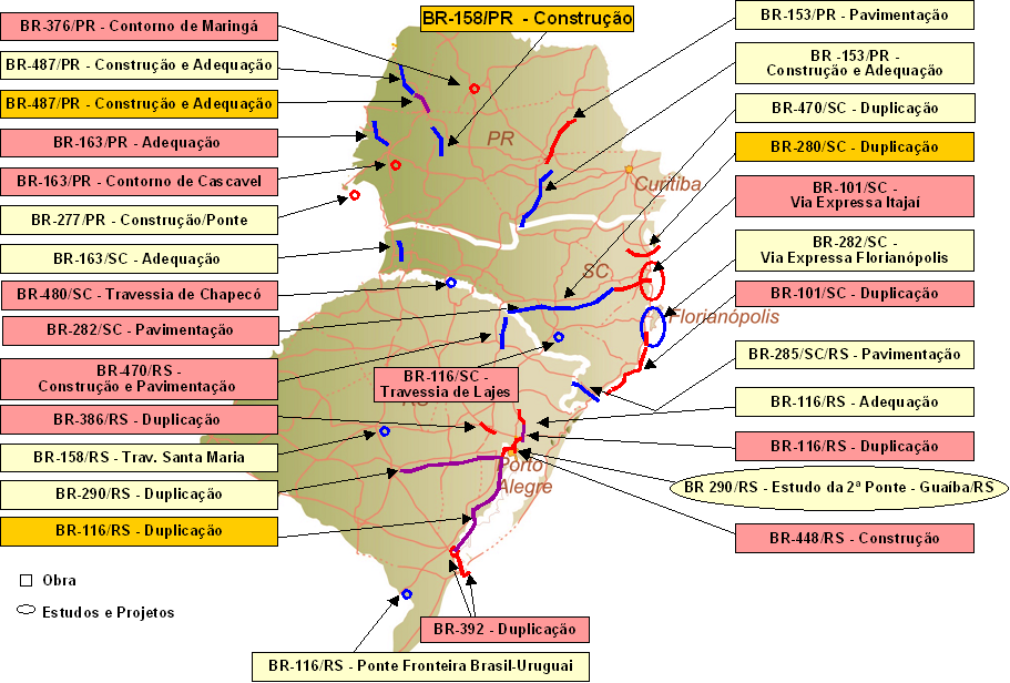 PAC Transporte Rodoviário Região Sul Em