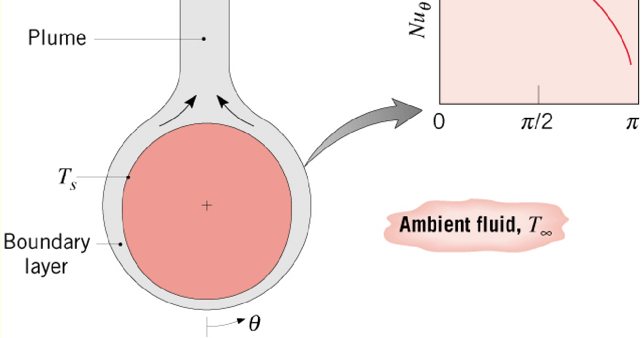 Cilindro horizontal Deenvolvimento da camada limite e variação do número de Nuelt local para um cilindro aquecido: Número de Nuelt