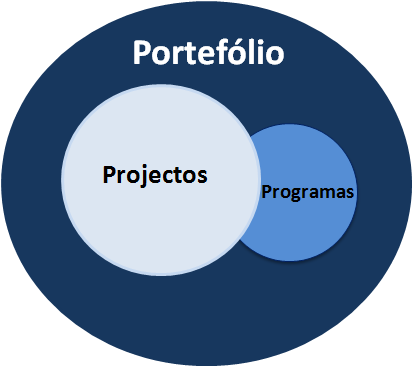 Deste modo, a gestão de projetos de uma organização engloba estes três domínios projectos, programas e portefólios e, por isso mesmo, pode ser dividida em três ramos relacionados: gestão de projectos
