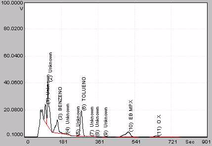 Cromatógrafo a gás Amostra de