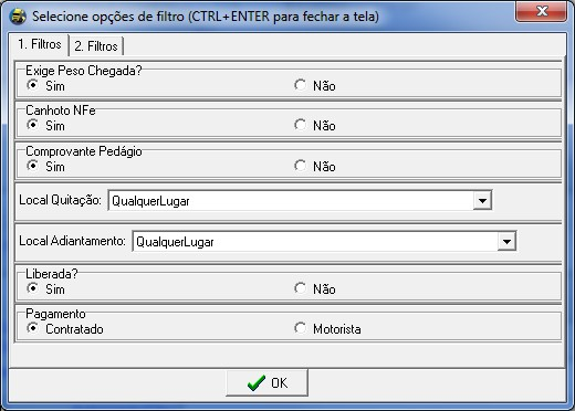 pedágios serão exigidos ou não, quando o prop/motorista realizar a quitação.