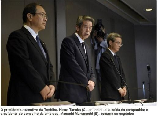 FRAUDE 2015 - Toshiba Envolvendo Conselho e Diretoria O executivo-chefe da Toshiba, Hisao Tanaka, renunciou ao cargo nesta terça-feira (21/07), um dia depois de uma investigação externa afirmar que