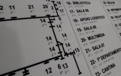 Mapa tátil para sinalização e localização de