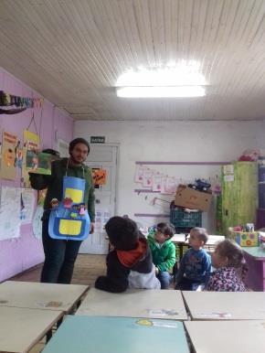 de aula, em seguida que eles entraram eu