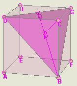Calcula o volume do tetraedro de vértices BCDG e comproba que é a sexta parte do volume do cubo. 4.