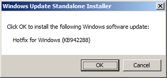 3. No Windows Update Standalone Installer popup clique o botão OK para instalar o Windows Installer 4.5. 4. Assim que o Windows Installer 4.