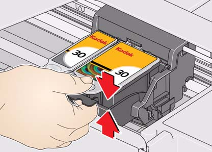 Como fazer a manutenção da impressora 3. Pressione a alça do cartucho de tinta.