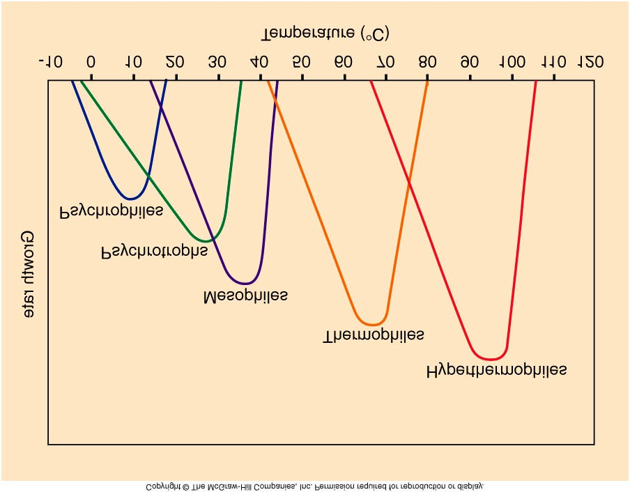 Temperatura Temperatura ótima de crescimento psicrófilas (12 a 17 C) psicrotróficas