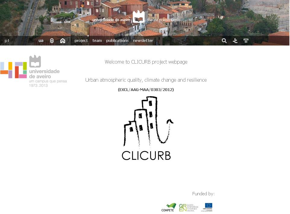 o projeto CLICURB web page O presente trabalho é financiado por Fundos FEDER através do Programa Operacional Factores de Competitividade