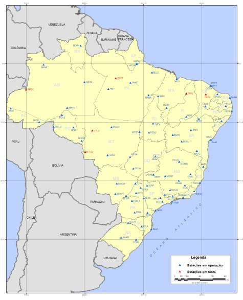 Principal Estrutura Geodésica de referência do Brasil Principal ligação com o SIRGAS Estações em Operação: 80